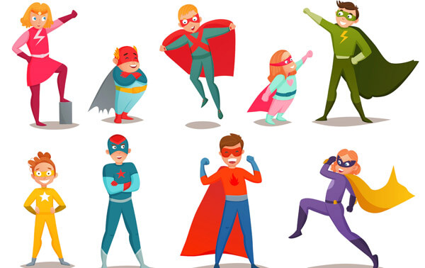 Diversity Superhero Vector Characters