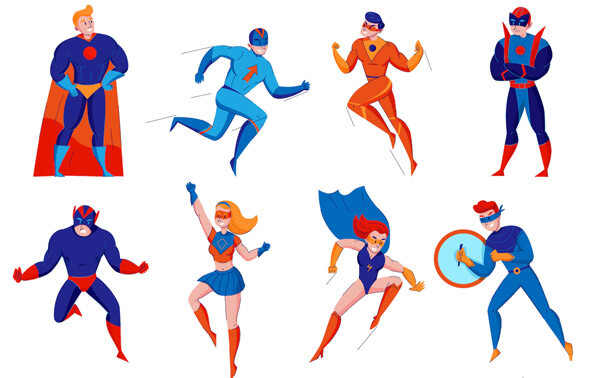 Comic book super hero vector