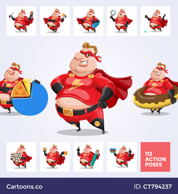 Fat superhero vector