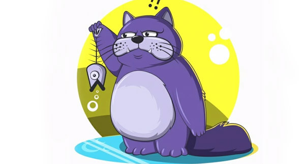 Funny Hungry Fat Cat Free Drawing