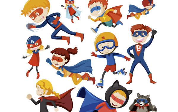 Kid superhero vector