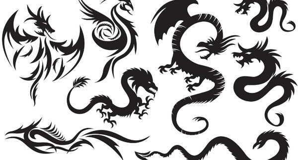 Tribal dragon vector