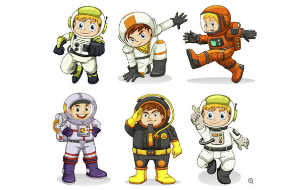 astronaut kid vector