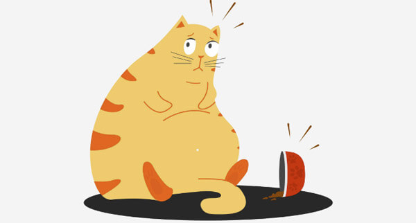 Cute Fat Hungry Cat Vector Free Graphic