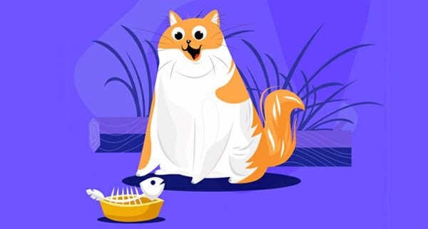 Free Funny Cartoon Vector Cat Illustration