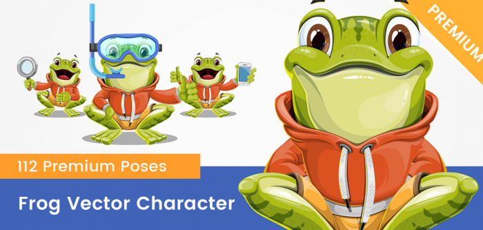 Frog Vector Cartoon Character