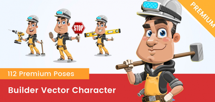 Builder Vector Cartoon Character