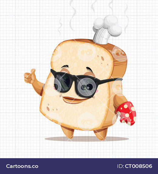 cool bread cartoon vector