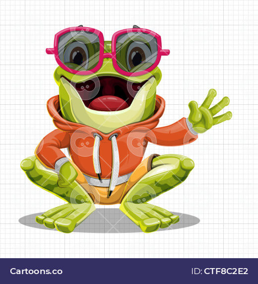 funny vector frog with sunglasses