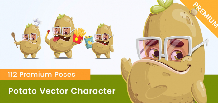 Potato Vector Cartoon Character