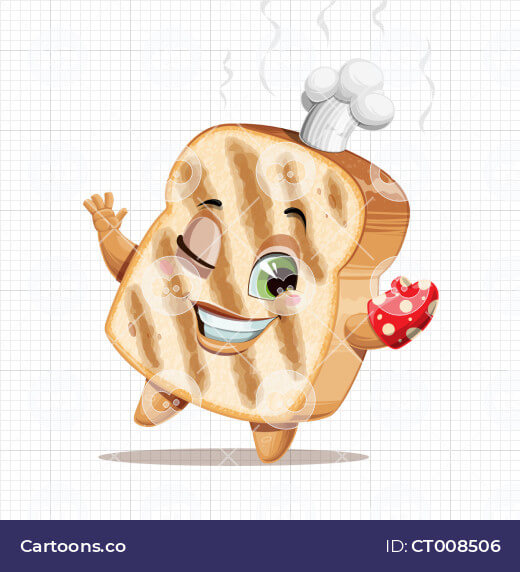 smiling vector bread character