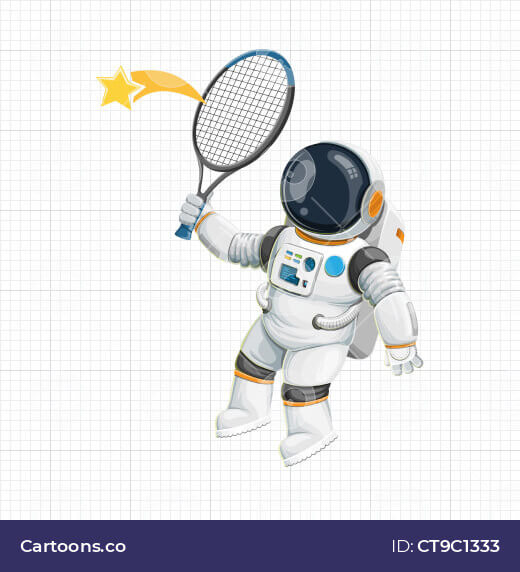 Vector astronaut playing in space