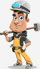 Builder Vector Cartoon Character Vector Characters