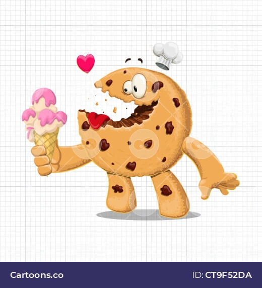 vector cookie eating ice cream