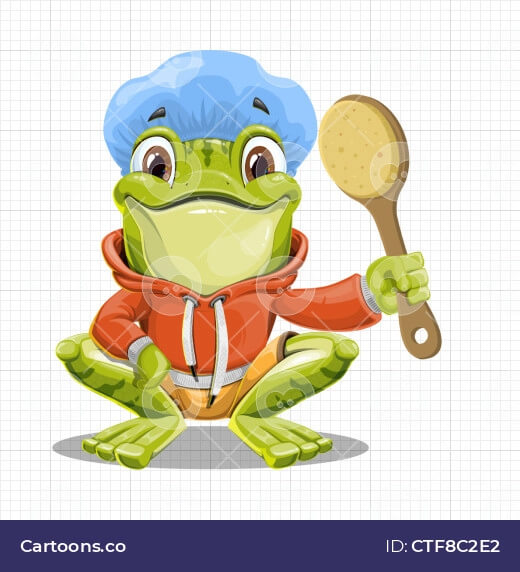 vector frog taking bath