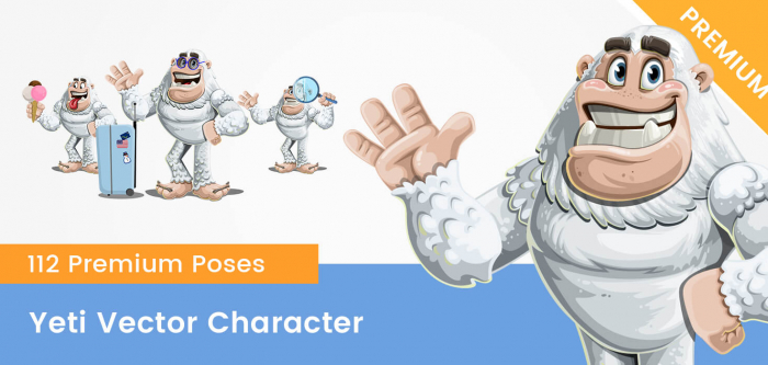 Yeti Abominable Snowman Vector Cartoon Character